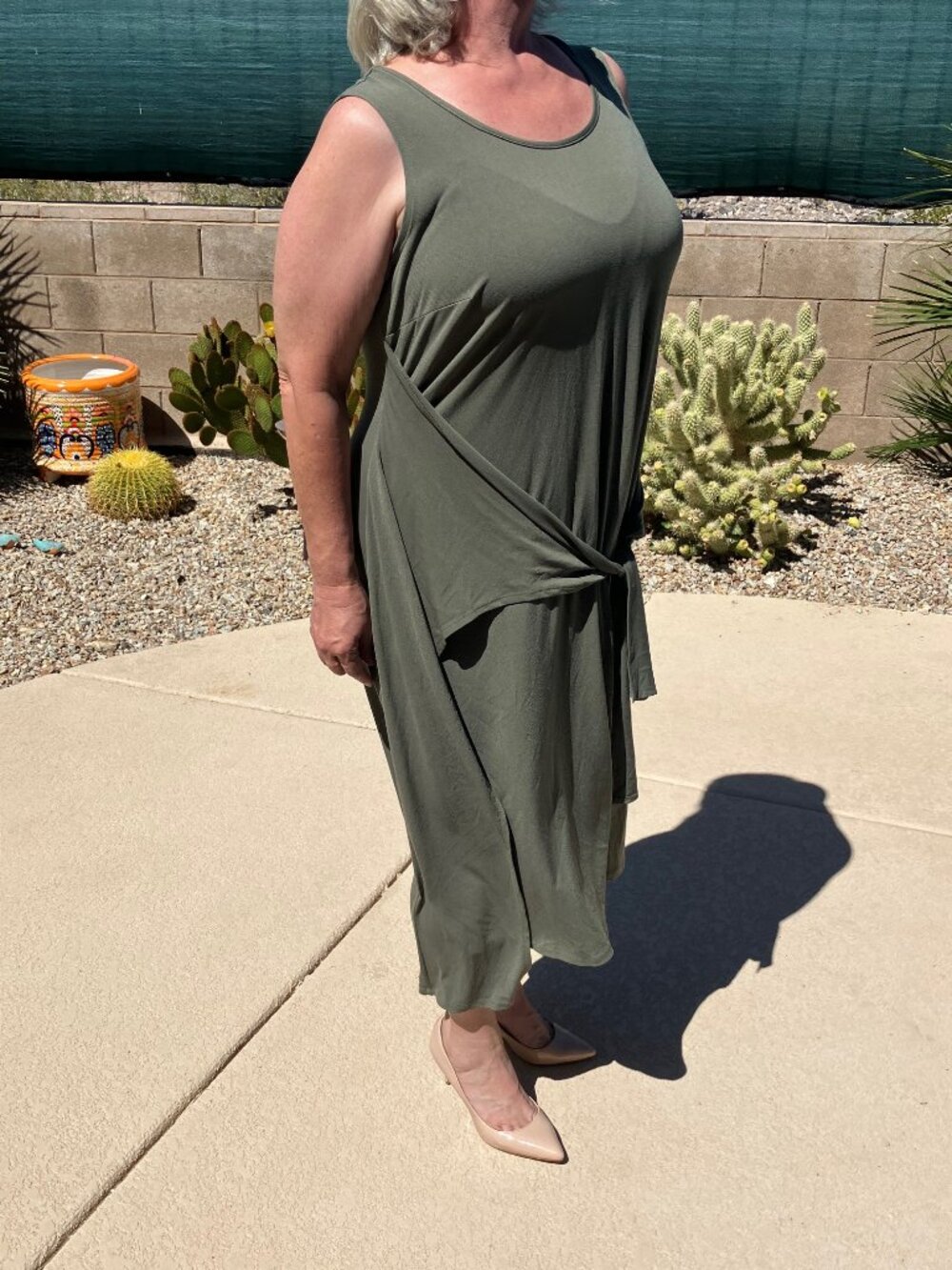 Lane Bryant Sage Green Maxi Wrap Sleeveless Dress 14-16 - Picture 4 of 10